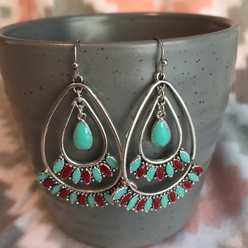Southwest style dangle Earrings